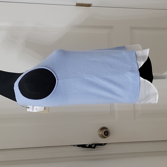 Banana Republic Size PXS Light Blue and White Layered-Look Sleeveless Top, NEW - Picture 4 of 10